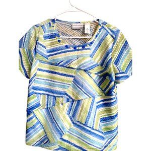 Alfred Dunner Ladies Summer Pastel Top Size P Medium.